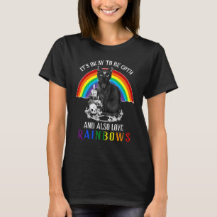 Camiseta Está Bien Ser Goth Y También Amar Arcoíris Gato Lg