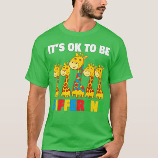 Camiseta Está bien ser jirafa, conciencia de autismo difere