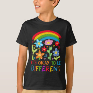 Camiseta Está Bien Ser Un Autismo Diferente Rainbow Boho Ne