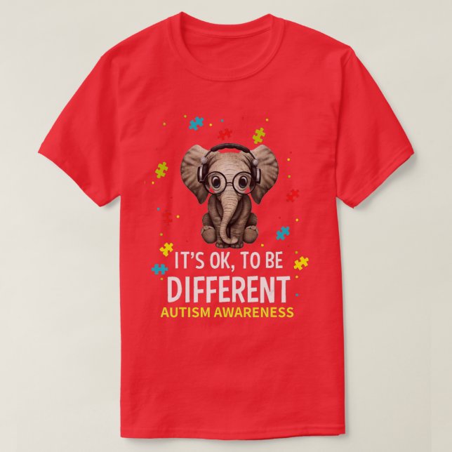 Camiseta Está bien ser un elefante diferente para la concie (Diseño del anverso)