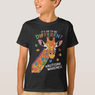 Camiseta Está Bien Ser Un Poco Diferente De Autismo Giraffe