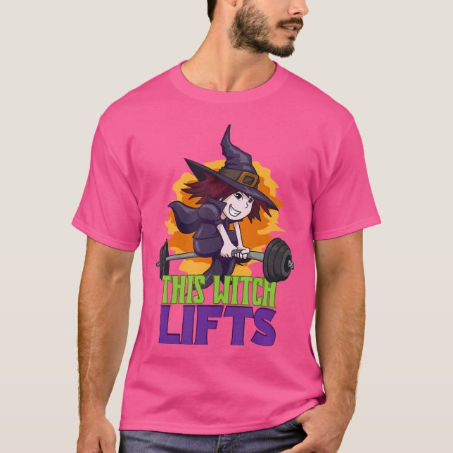 Camiseta Esta Bruja Levanta Gracioso Pesos De Gimnasio Hall (Anverso)