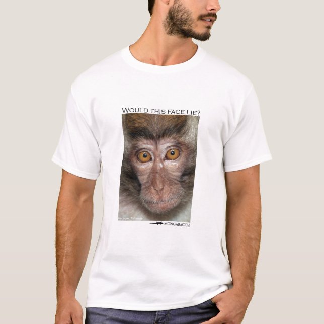 Camiseta ¿Esta cara mentiría? Mono de Macaque (Anverso)