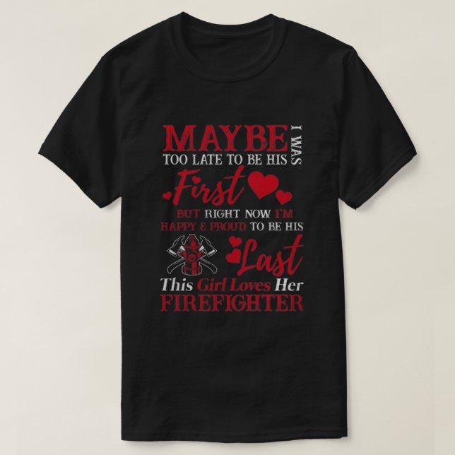 Camiseta Esta Chica ama a su bombero (Diseño del anverso)