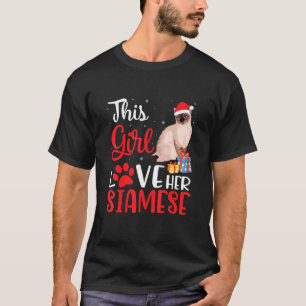 Camiseta Esta Chica ama a su gato siamés, noel disfraz de C