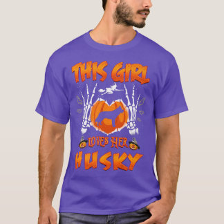 Camiseta Esta Chica ama a su Husky Siberiano Perro Hallowee
