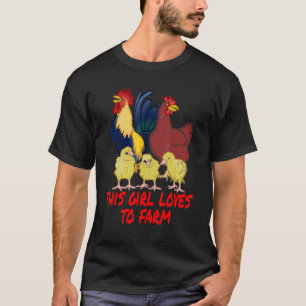 Camiseta Esta chica ama criar pollos gallo y pollita