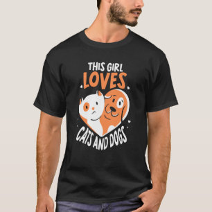 Camiseta Esta Chica Ama Gatos Y Perros Gato Perro