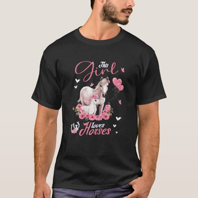 Camiseta Esta Chica Ama Los Caballos   Flores De Potro Y Ma (Anverso)