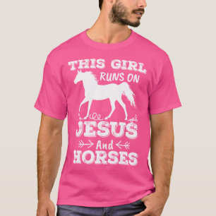Camiseta Esta Chica Corre Con Jesús Y Caballos Montar A Cab