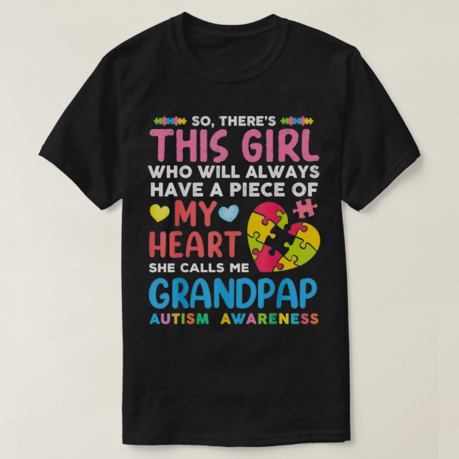 Camiseta Esta Chica Me Llama Abuela Autismo Awar (Diseño del anverso)
