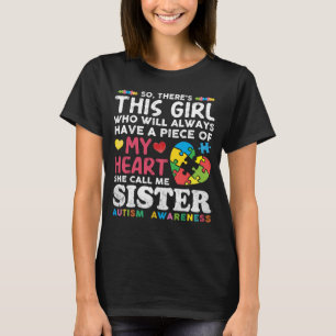 Camiseta Esta Chica me llama hermana autismo consciente