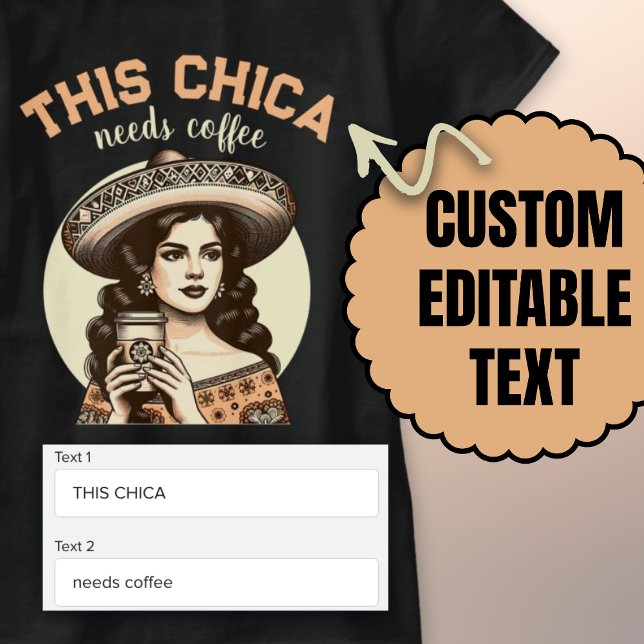 Camiseta Esta chica necesita café retro latina mujer cafete (This chica needs coffee retro latina woman cafe T-Shirt)