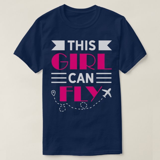 Camiseta Esta Chica puede volar a una piloto (Diseño del anverso)