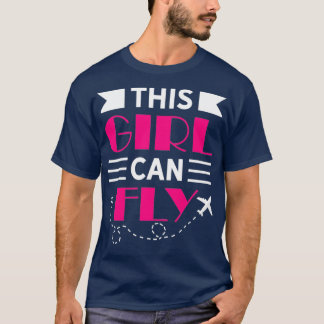 Camiseta Esta Chica puede volar a una piloto