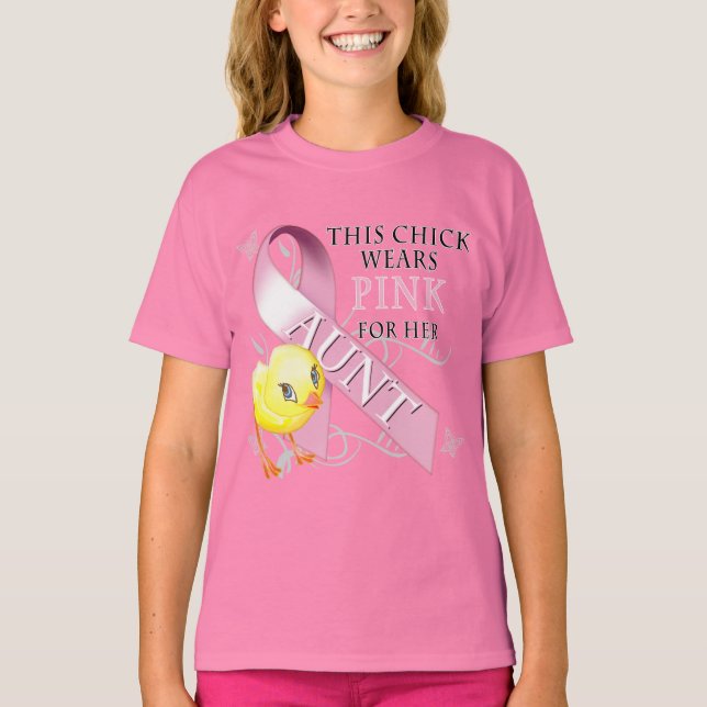 Camiseta Esta chica usa rosa para su tía (Anverso)