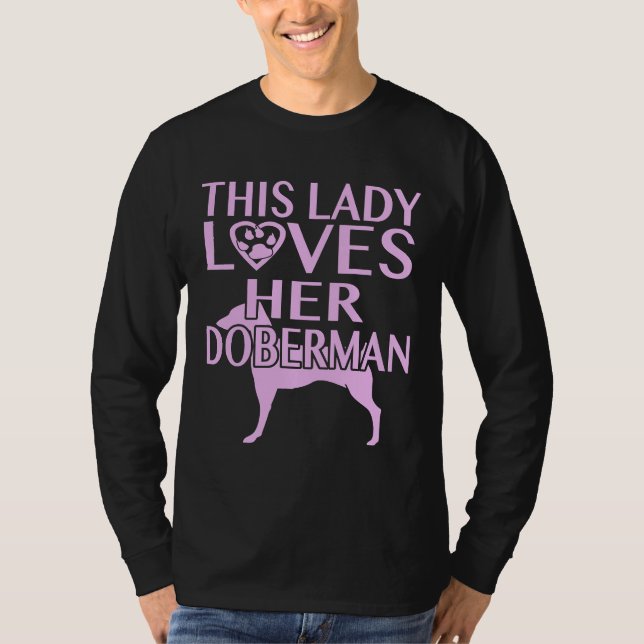 Camiseta Esta dama ama a su doberman Fated (Anverso)