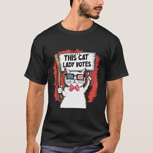 Camiseta Esta dama de gato vota por elección presidencial C (Anverso)