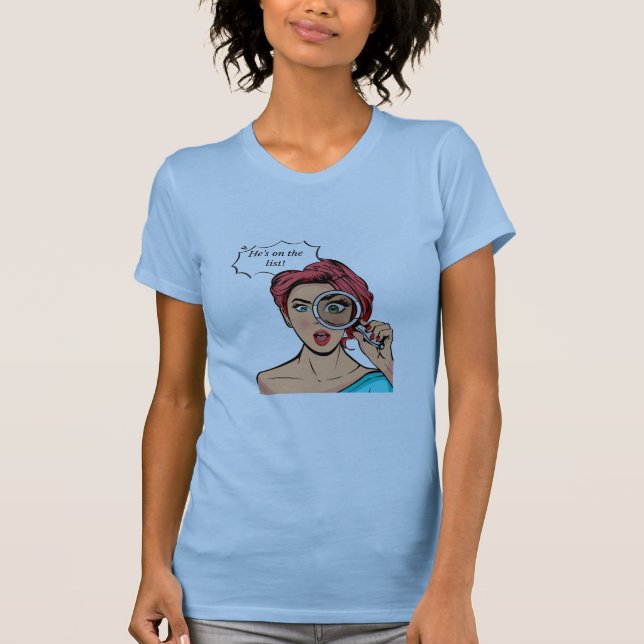 Camiseta Está en la lista con azul bebé (Anverso)