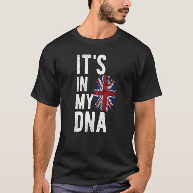 Camiseta ESTÁ EN MI ADN Bandera británica Bandera del Reino (Anverso)