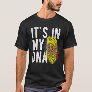 Camiseta está en mi ADN bandera de Andorra Huella dactilar