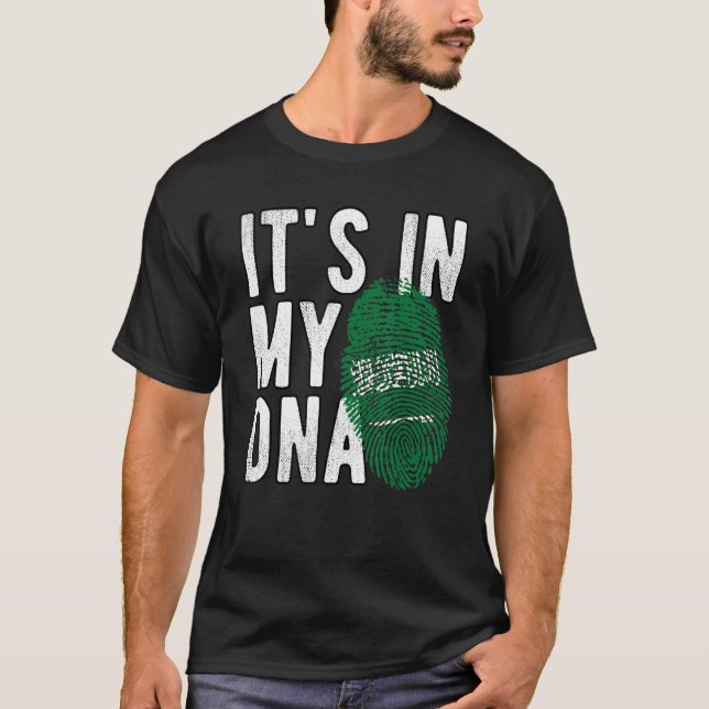 Camiseta está en mi ADN Bandera de Arabia Saudita Huella di (Anverso)