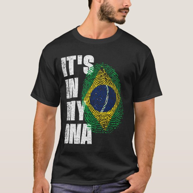 Camiseta ESTÁ EN MI ADN Bandera de Brasil (Anverso)