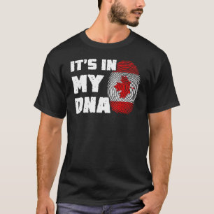 Camiseta Está En Mi ADN Bandera De Canadá Huella Dactilar H