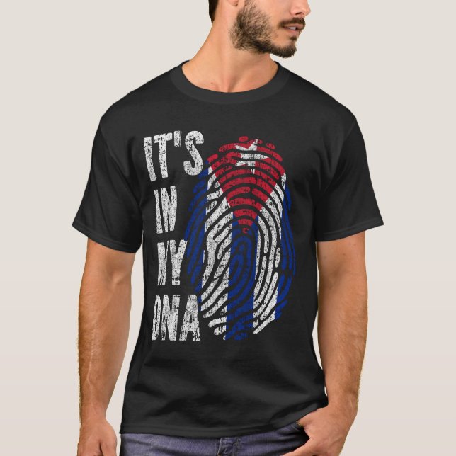 Camiseta Está en mi ADN Bandera de Cuba Hombres del Orgullo (Anverso)
