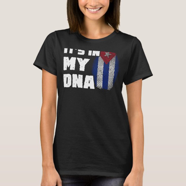 Camiseta Está en mi ADN Bandera de Cuba Hombres mujeres (Anverso)