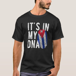 Camiseta está en mi ADN Bandera de Cuba Huella digital