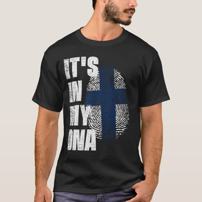 Camiseta ESTÁ EN MI ADN Bandera de Finlandia (Anverso)