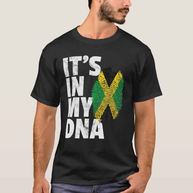 Camiseta Está en mi ADN Bandera de Jamaica Hombres Orgullo  (Anverso)