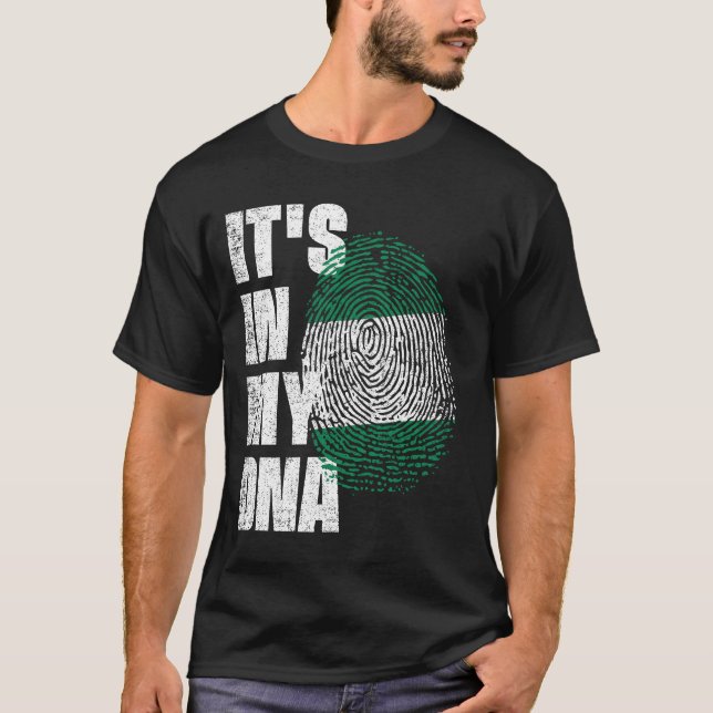 Camiseta ESTÁ EN MI ADN Bandera de Nigeria (Anverso)