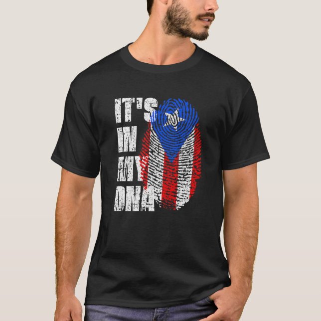 Camiseta ESTÁ EN MI ADN Bandera de Puerto Rico Puerto Rico (Anverso)