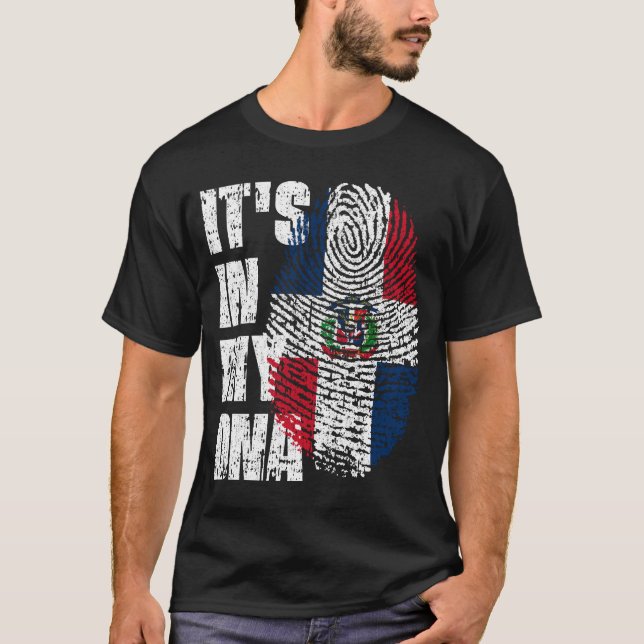 Camiseta ESTÁ EN MI ADN Bandera de República Dominicana (Anverso)