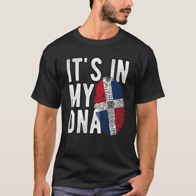 Camiseta está en mi ADN Bandera de República Dominicana Hue (Anverso)