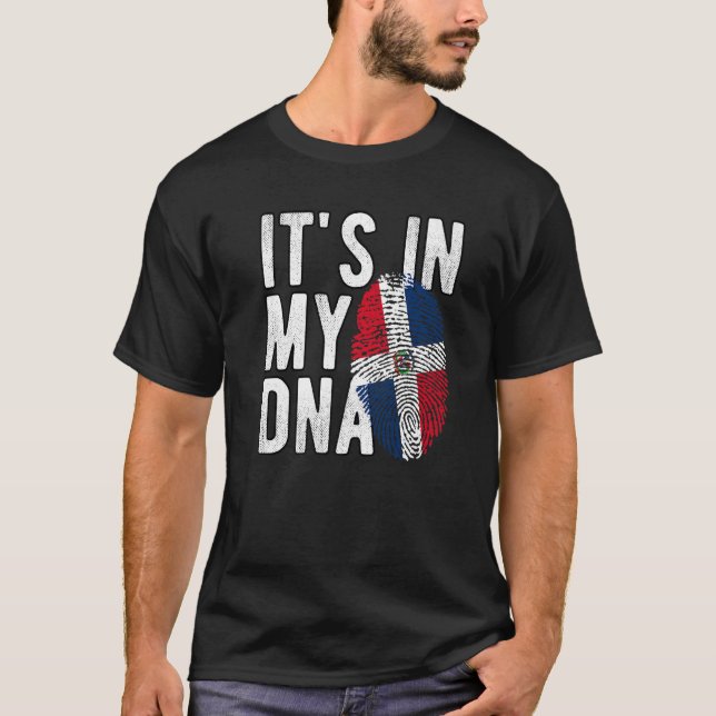 Camiseta está en mi ADN Bandera de República Dominicana Hue (Anverso)