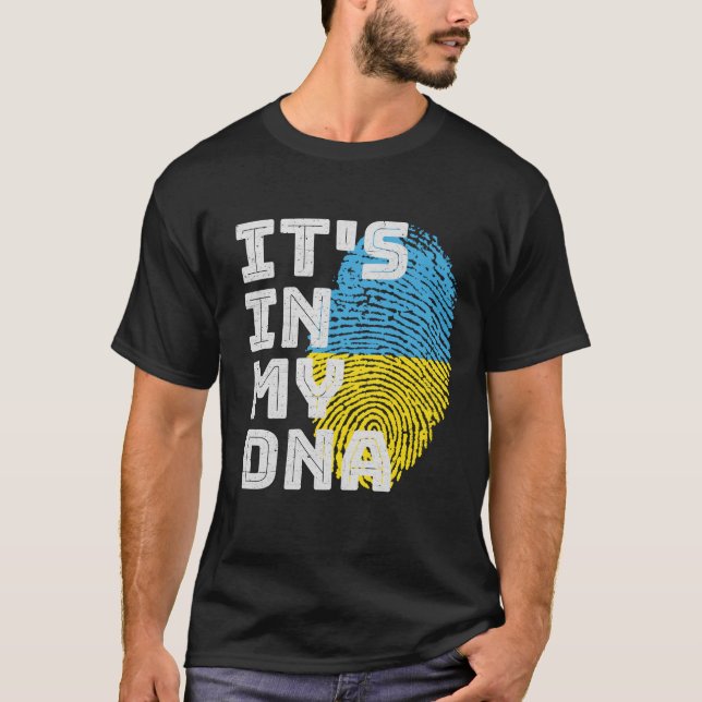Camiseta Está en mi ADN Bandera de Ucrania Huella digital (Anverso)