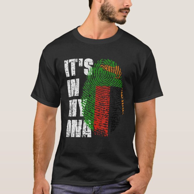 Camiseta ESTÁ EN MI ADN Bandera de Zambia Zambiana (Anverso)