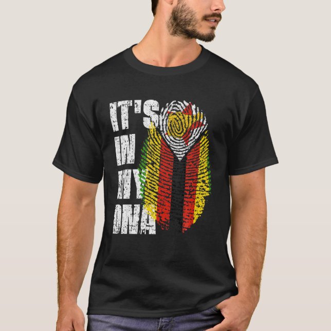 Camiseta ESTÁ EN MI ADN Bandera de Zimbabue Zimbabue (Anverso)