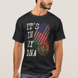 Camiseta ESTÁ EN MI ADN Bandera estadounidense portuguesa