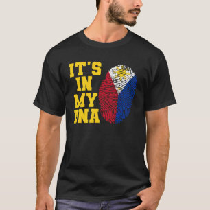 Camiseta Está en mi ADN Bandera Filipina Cortada Filipinas