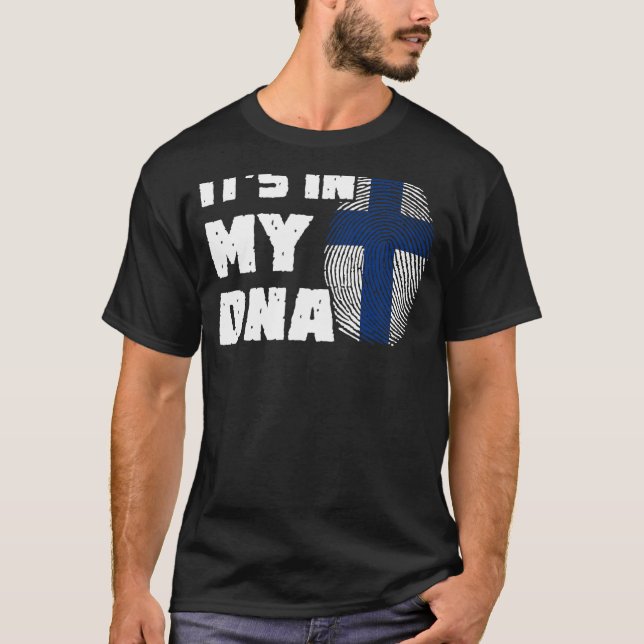Camiseta Está en mi ADN Bandera Finlandia Hombres mujeres (Anverso)