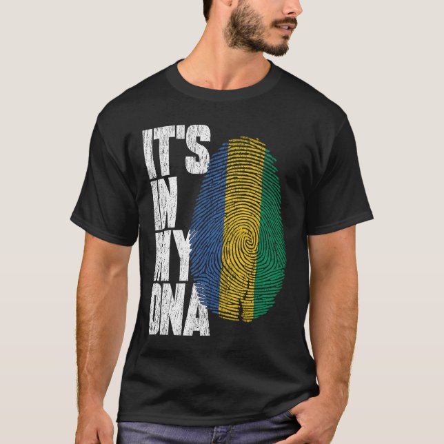 Camiseta Está en mi ADN Bandera Gabonesa Orgullosa (Anverso)