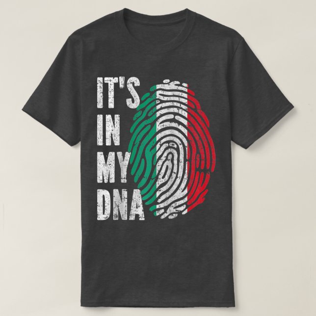 Camiseta ESTÁ EN MI ADN Bandera Italiana Raglan Béisbol  (Diseño del anverso)