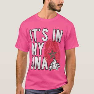 Camiseta Está en mi ADN Bandera marroquí motocicleta