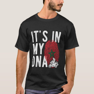 Camiseta Está en mi ADN Bandera marroquí motocicleta
