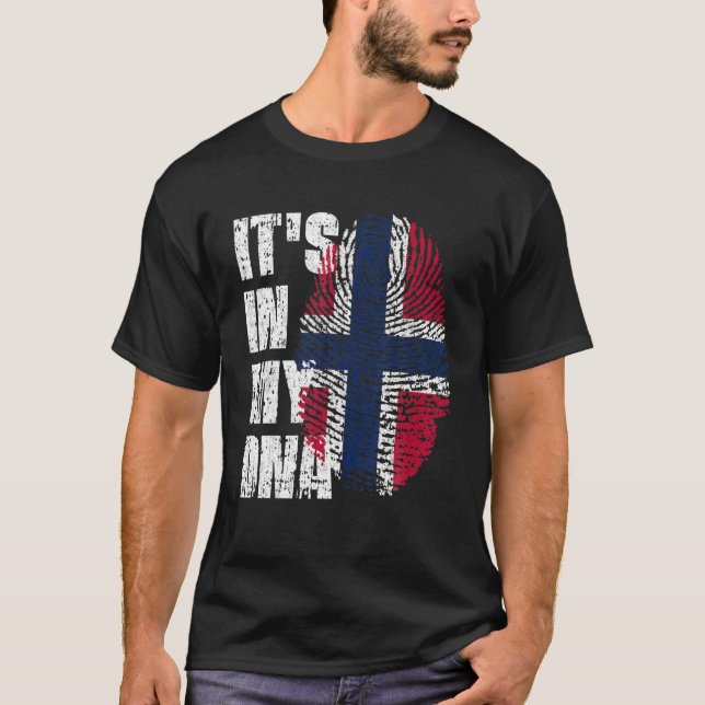 Camiseta ESTÁ EN MI ADN Bandera Noruega Noruego (Anverso)
