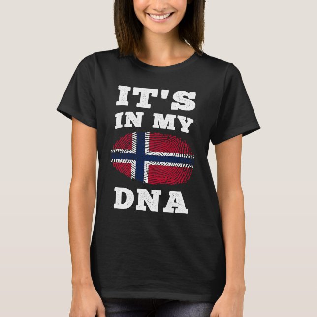 Camiseta Está en mi ADN Bandera Noruega Noruego (Anverso)